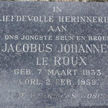 ROUX Jacobus Johannes, le 1933-1959
