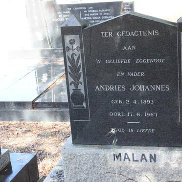 MALAN Andries Johannes 1893-1967