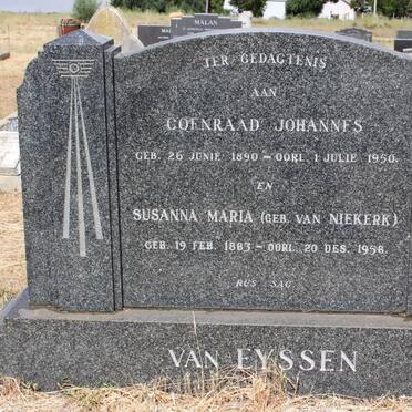 EYSSEN Coenraad Johannes, van 1890-1950 &amp;  Susanna Maria VAN NIEKERK 1883-1958
