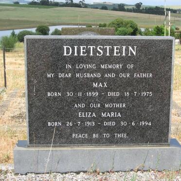DIETSTEIN Max 1899-1975 &amp; Eliza Maria 1913-1994