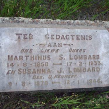 LOMBARD Marthinus S. 1858-1933 &amp; Susanna J. O’KENNEDY 1870-1946