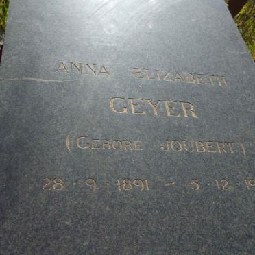 GEYER Anna Elizabeth nee JOUBERT 1891-1964