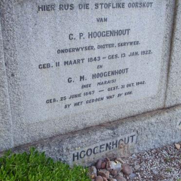 HOOGENHOUT C.P. 1843-1922 &amp; C.M. MARAIS 1847-1942