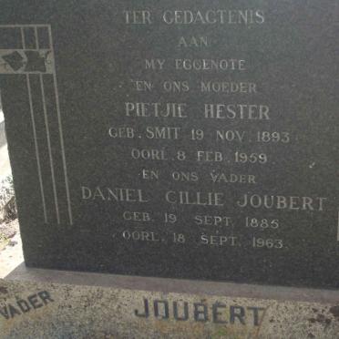 JOUBERT Daniel Cillie 1885-1963 &amp; Pietjie Hester SMIT 1893-1959