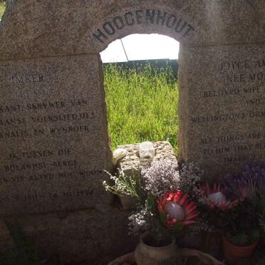 HOOGENHOUT Imker  F.M. 1911-1974 &amp; Joyce Amelia MORSE 1916-2001