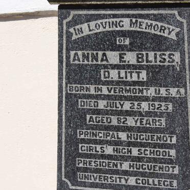 BLISS Anna E. -1925