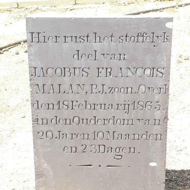 MALAN Jacobus Francois -1865