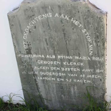 ROUX Ermina Dorothea nee LUTTIG -1848 :: ROUX Wilhelmina Albertina Maria nee KLERCK -1868