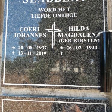 SLABBERT Coert Johannes 1937-2019 &amp; Hilda Magdalen KIRSTEN 1940-