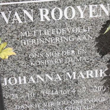 ROOYEN Johanna Marika, van 1944-2005