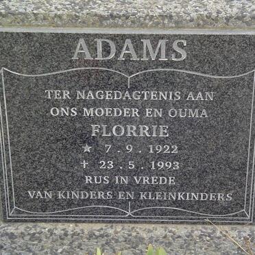 ADAMS Florrie 1922-1993