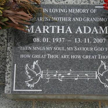 ADAMS Martha 1937-2007