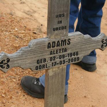 ADAMS Aletta 1946-2009