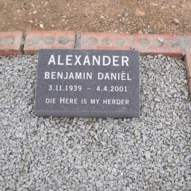 ALEXANDER Benjamin Daniël 1939-2001