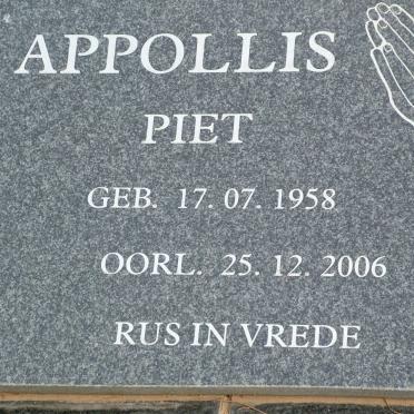 APPOLLIS Piet 1958-2006 :: APPOLLIS Haneli 1982-2006