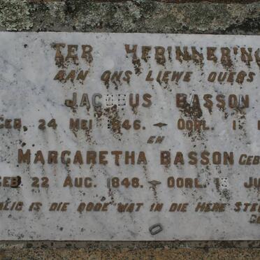 BASSON Jacobus 1846-1911 &amp; Margaretha RETIEF 1848-1924