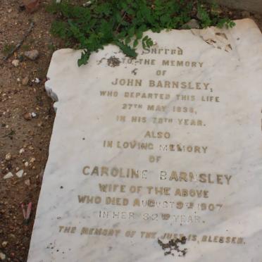 BARNSLEY John -1898 &amp; Caroline -1907