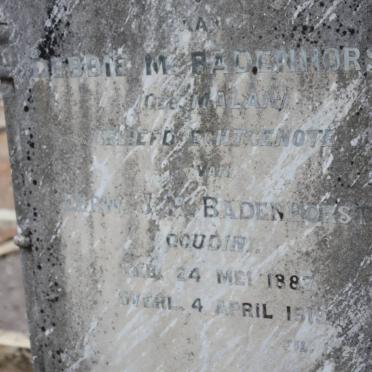 BADENHORST Debbie M. nee MALAN 1887-1919