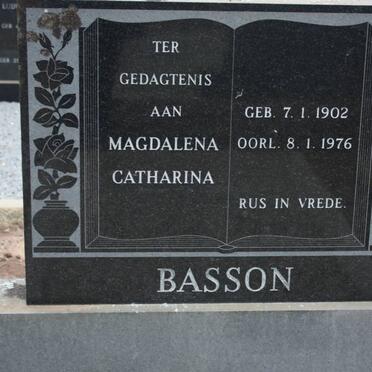 BASSON Magdalena Catharina 1902-1976