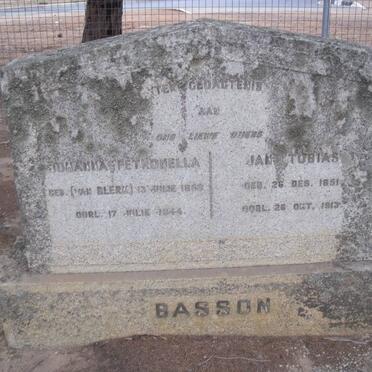 BASSON Jan Tobias 1851-1913 &amp; Johanna Petronella VAN BLERK 1858-1944