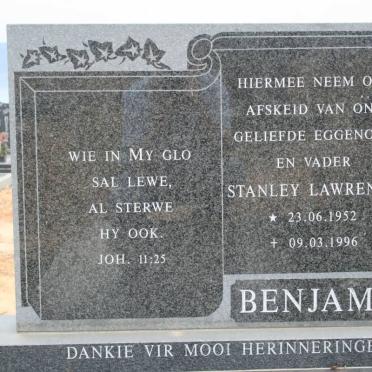 BENJAMIN Stanley Lawrence 1952-1996