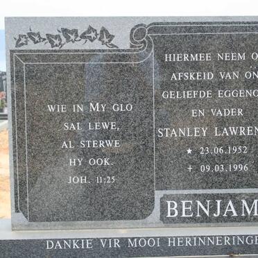 BENJAMIN Stanley Lawrence 1952-1996
