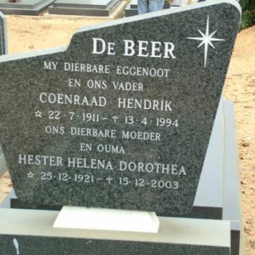 BEER Coenraad Hendrik, de 1911-1994 &amp; Hester Helena Dorothea 1921-2003