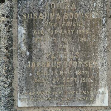 BOOYSEN Petrus Jacobus 1837-1918 &amp; Louiza Susanna FRICK 1838-1901