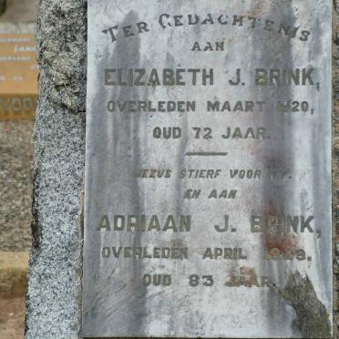 BRINK Adriaan J. -1929 &amp; Elizabeth J. -1920