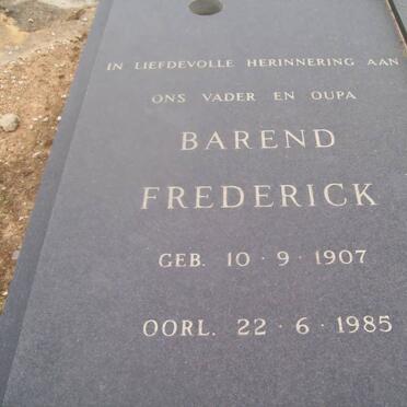 BURGER Barend Frederick 1907-1985