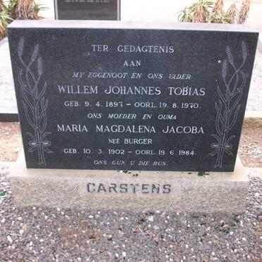 CARSTENS Willem Johannes Tobias 1897-1970 &amp; Maria Magdalena Jacoba BURGER 1902-1984