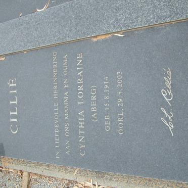 CILLIÉ Schalk Joubert 1914-2003 &amp; Cynthia Lorraine ABERG 1914-2003