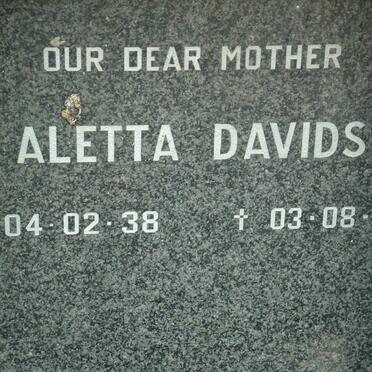 DAVIDS Aletta 1938-1996