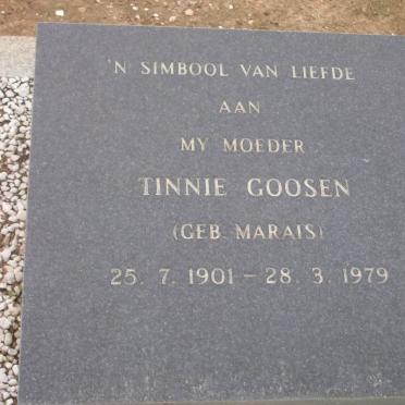 GOOSEN Tinnie nee MARAIS 1901-1979