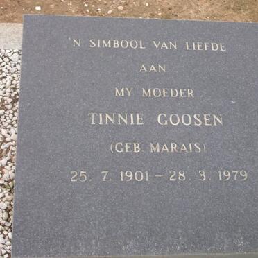 GOOSEN Tinnie nee MARAIS 1901-1979