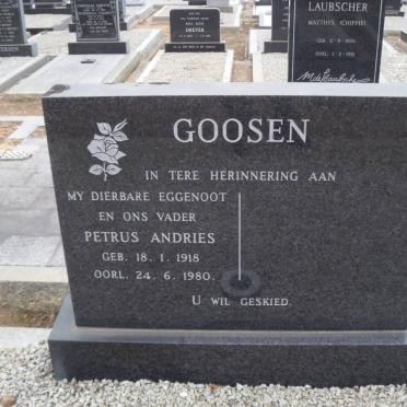 GOOSEN Petrus Andries 1918-1980