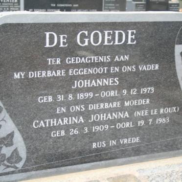 GOEDE Johannes, de 1899-1973 &amp; Catharina Johanna LE ROUX 1909-1983