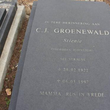 GROENEWALD C.J. formerly JOHNSTON nee STRAUSS 1922-1997