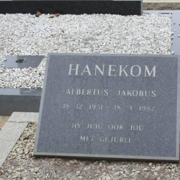 HANEKOM Albertus Jakobus 1951-1982