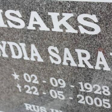 ISAKS Lydia Sarah 1928-2005