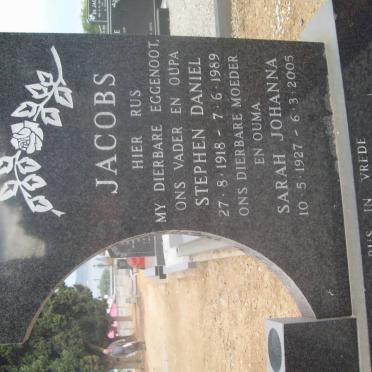JACOBS Stephen Daniel 1918-1989 &amp; Sarah Johanna 1927-2005
