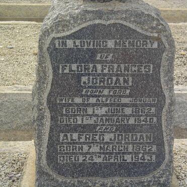 JORDAN Alfred 1862-1943 &amp; Flora Frances FORD 1862-1940