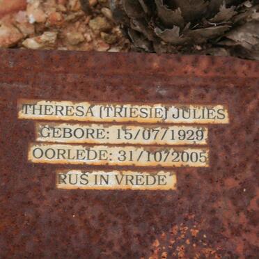 JULIES Theresa 1929-2005
