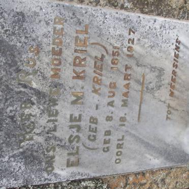 KRIEL Elsje M. nee KRIEL 1851-1927