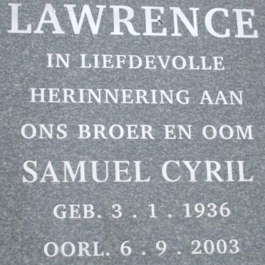 LAWRENCE Samuel Cyril 1936-2003