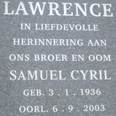 LAWRENCE Samuel Cyril 1936-2003