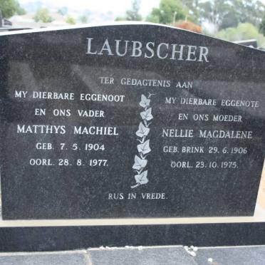 LAUBSCHER Matthys Machiel 1904-1977 &amp; Nellie Magdalene 1906-1975