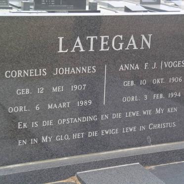 LATEGAN Cornelis Johannes 1907-1989 &amp; Anna F.J. VOGES 1906-1994