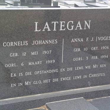 LATEGAN Cornelis Johannes 1907-1989 &amp; Anna F.J. VOGES 1906-1994