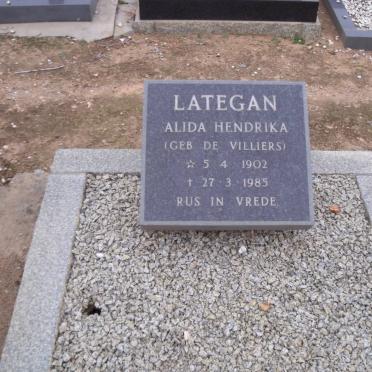 LATEGAN Alida Hendrika nee DE VILLIERS 1902-1985